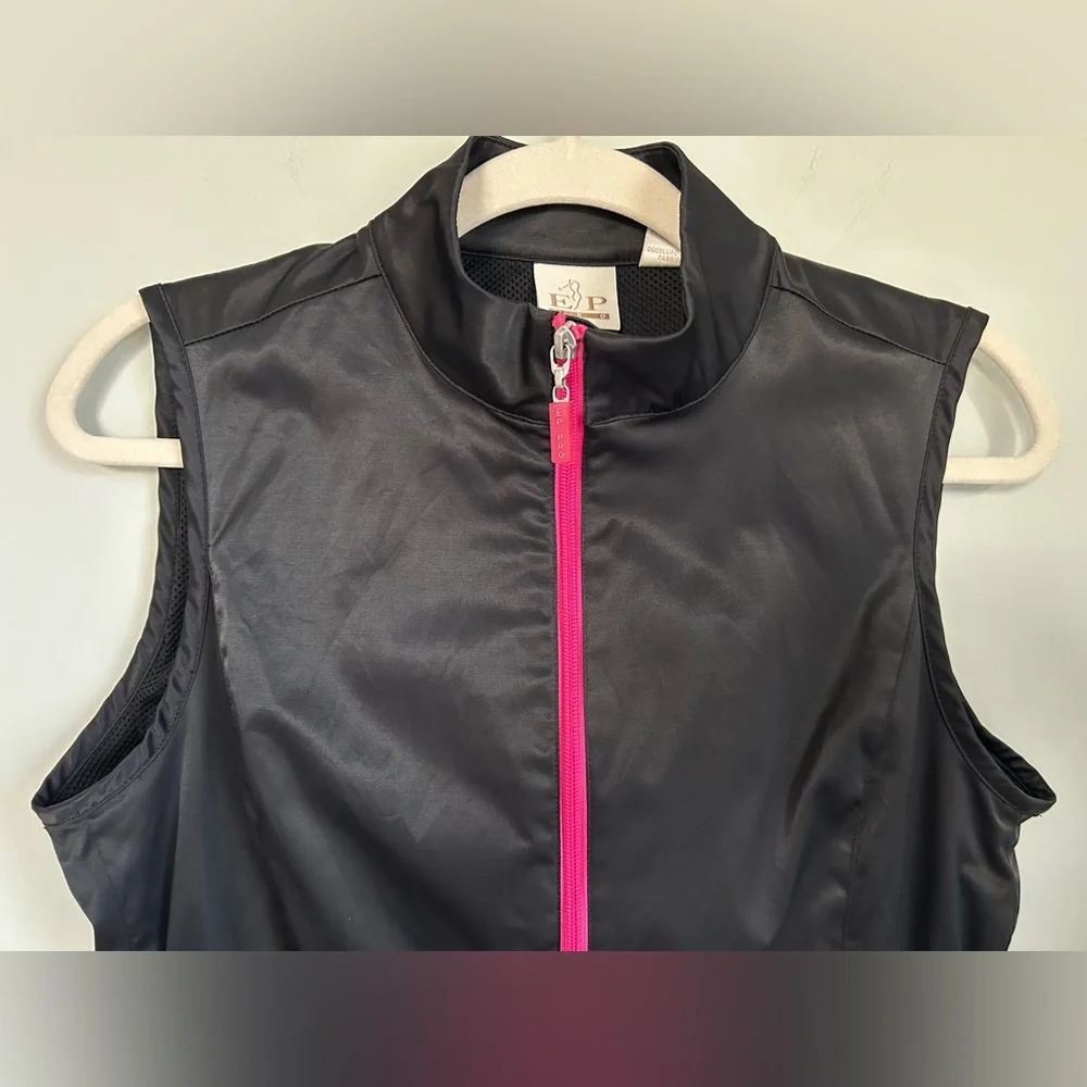 EP Pro Poppy‎ Hills Golf Vest  Women's Size Small Black with Pink Accents